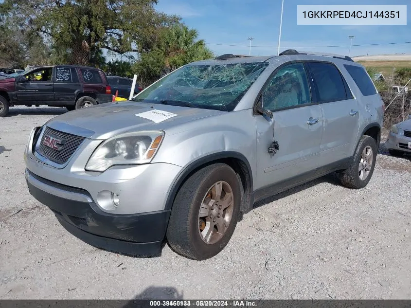 1GKKRPED4CJ144351 2012 GMC Acadia Sle