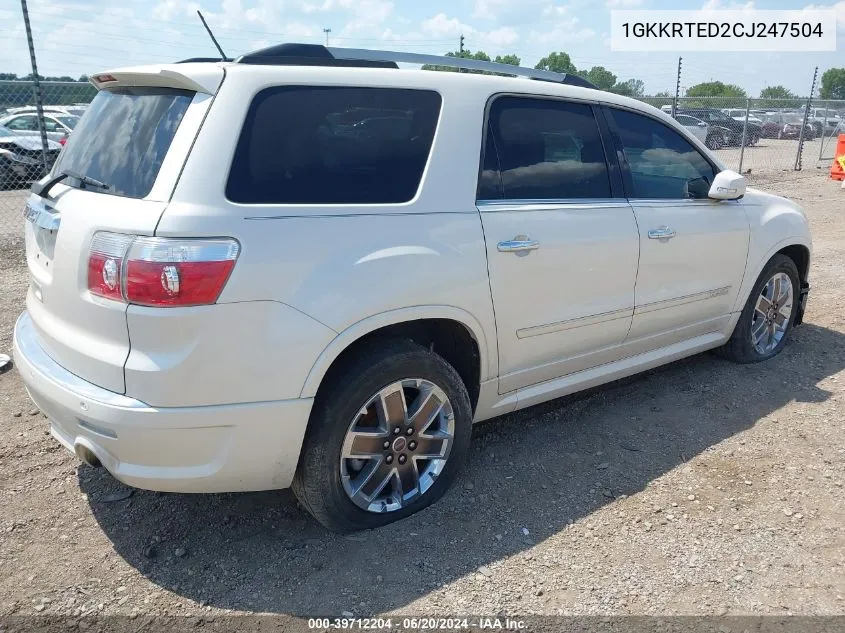 1GKKRTED2CJ247504 2012 GMC Acadia Denali