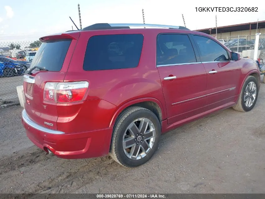 1GKKVTED3CJ320682 2012 GMC Acadia Denali