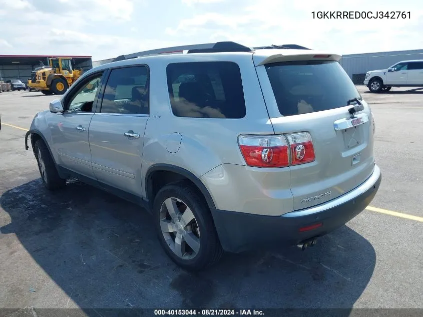 1GKKRRED0CJ342761 2012 GMC Acadia Slt-1