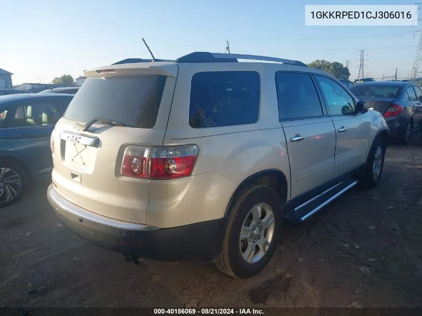 1GKKRPED1CJ306016 2012 GMC Acadia Sle