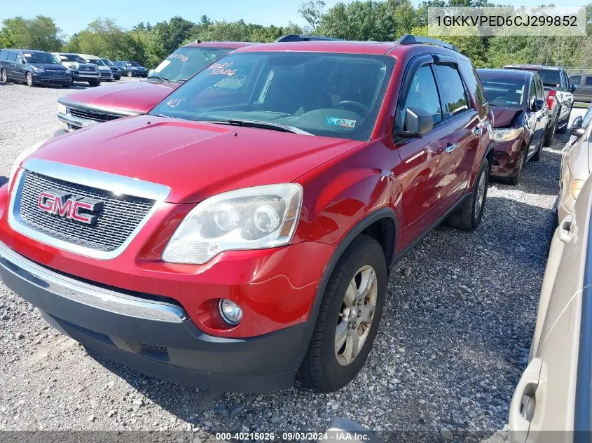 1GKKVPED6CJ299852 2012 GMC Acadia Sle