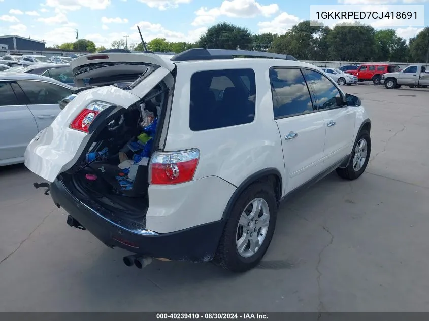 1GKKRPED7CJ418691 2012 GMC Acadia Sle