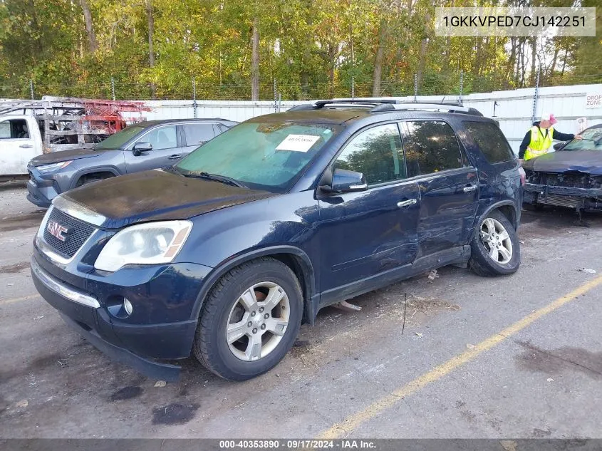 1GKKVPED7CJ142251 2012 GMC Acadia Sle