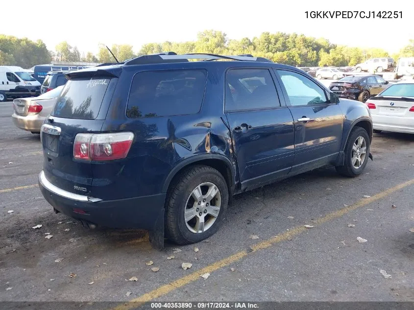 1GKKVPED7CJ142251 2012 GMC Acadia Sle