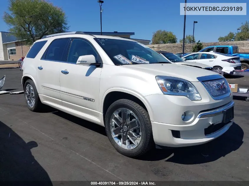 1GKKVTED8CJ239189 2012 GMC Acadia Denali