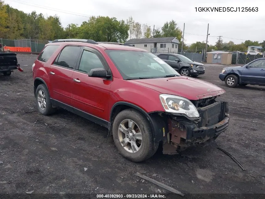 1GKKVNED5CJ125663 2012 GMC Acadia Sl