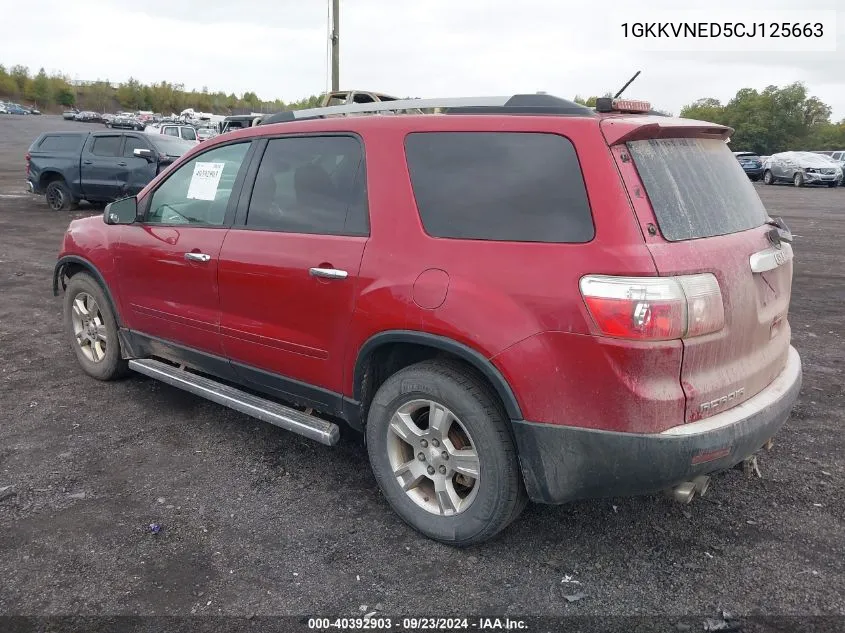 1GKKVNED5CJ125663 2012 GMC Acadia Sl