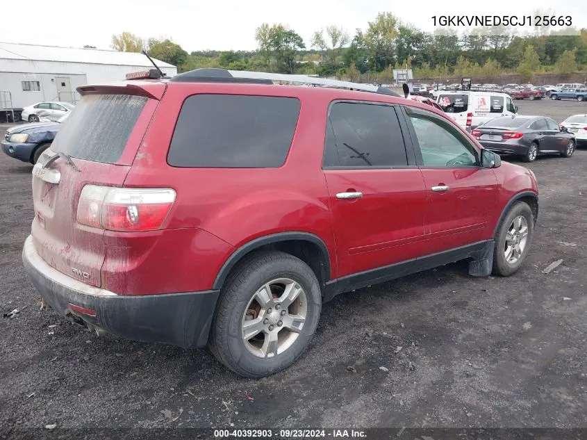 1GKKVNED5CJ125663 2012 GMC Acadia Sl