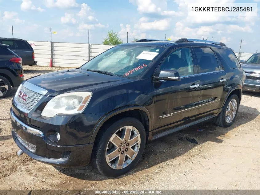 1GKKRTED8CJ285481 2012 GMC Acadia Denali