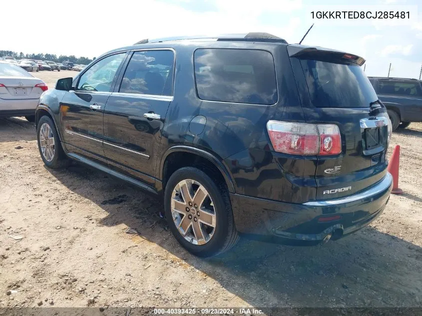 1GKKRTED8CJ285481 2012 GMC Acadia Denali