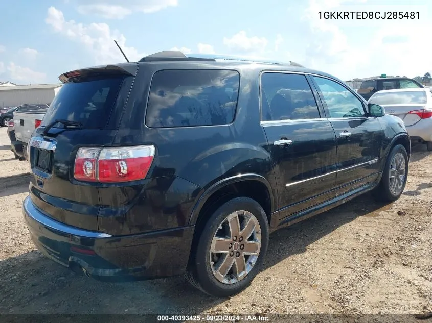 1GKKRTED8CJ285481 2012 GMC Acadia Denali