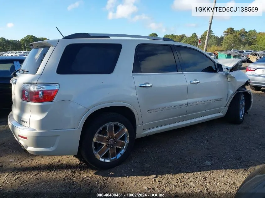 1GKKVTED6CJ138569 2012 GMC Acadia Denali