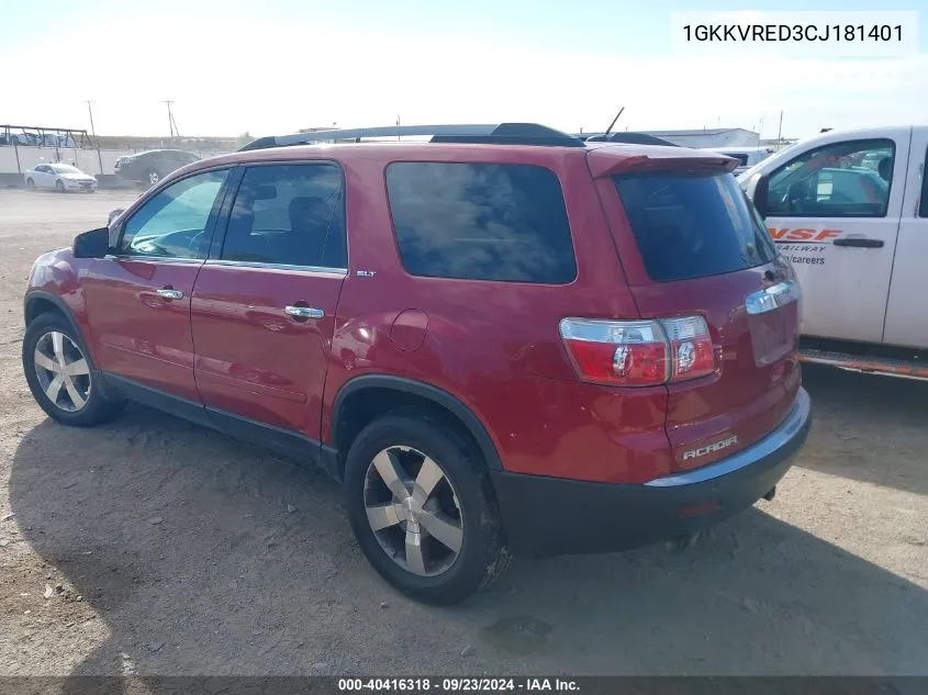 1GKKVRED3CJ181401 2012 GMC Acadia Slt-1