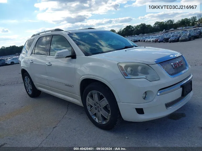 1GKKVTED3CJ216967 2012 GMC Acadia Denali