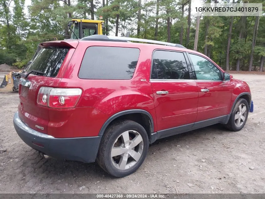 1GKKVRED7CJ401879 2012 GMC Acadia Slt-1