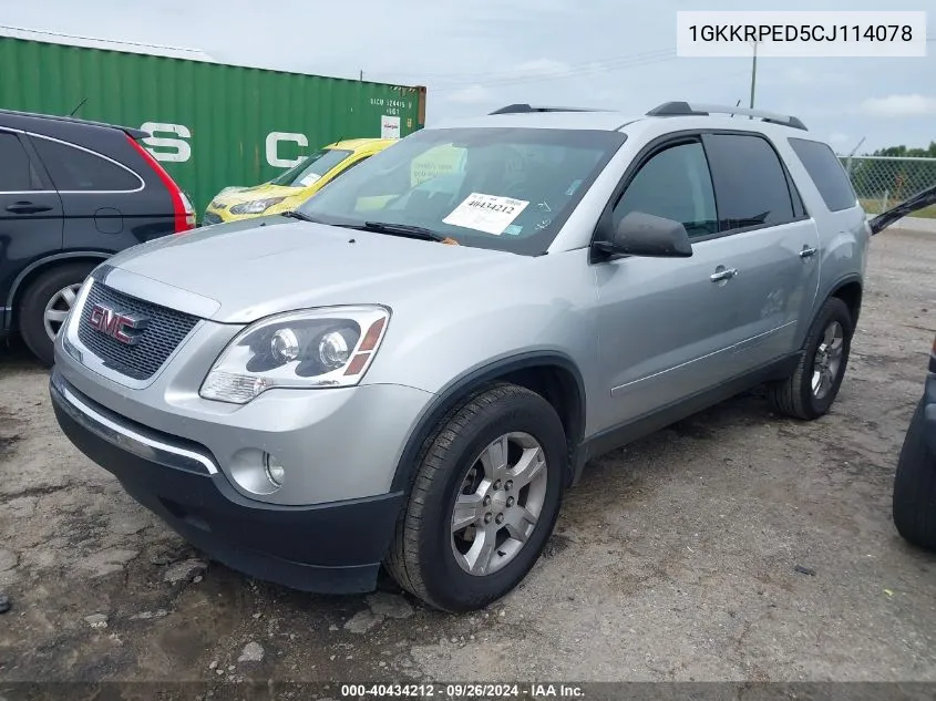 1GKKRPED5CJ114078 2012 GMC Acadia Sle