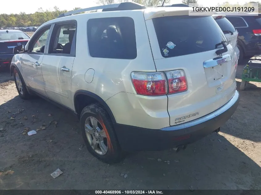 1GKKVPED0CJ191209 2012 GMC Acadia Sle