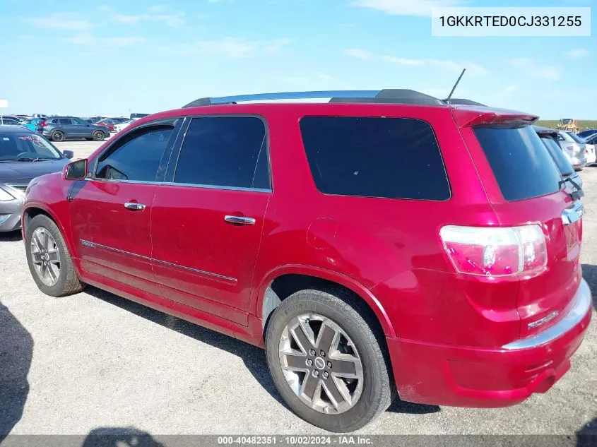 1GKKRTED0CJ331255 2012 GMC Acadia Denali