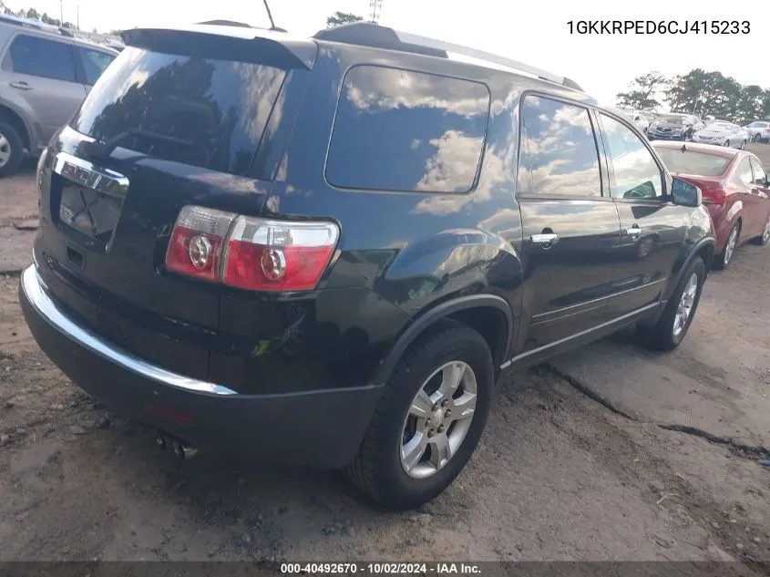 1GKKRPED6CJ415233 2012 GMC Acadia Sle