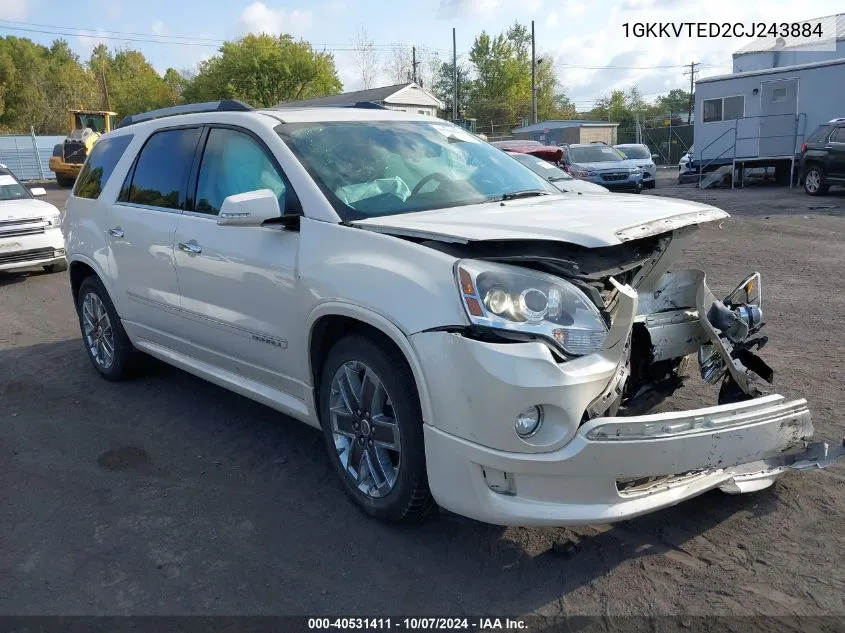 1GKKVTED2CJ243884 2012 GMC Acadia Denali