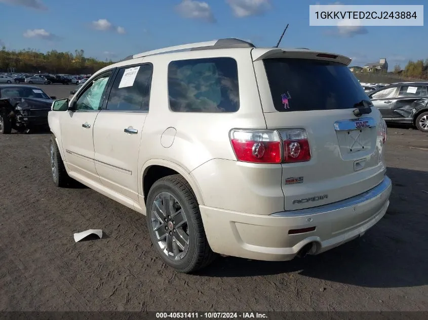 1GKKVTED2CJ243884 2012 GMC Acadia Denali