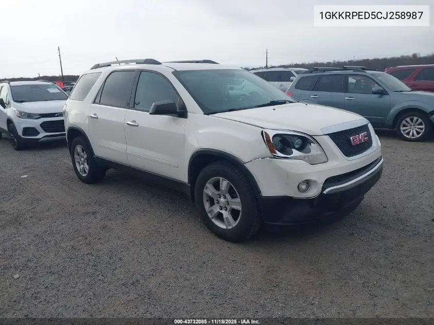 1GKKRPED5CJ258987 2012 GMC Acadia Sle