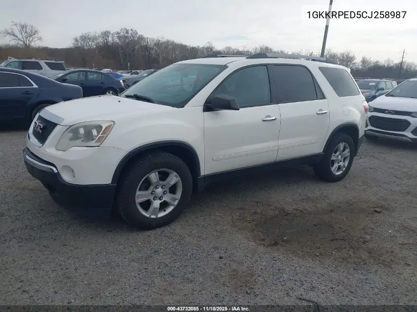 1GKKRPED5CJ258987 2012 GMC Acadia Sle
