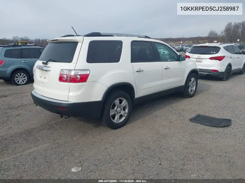 1GKKRPED5CJ258987 2012 GMC Acadia Sle