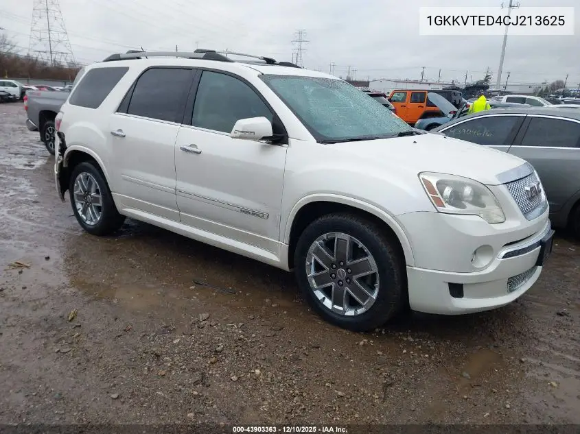 1GKKVTED4CJ213625 2012 GMC Acadia Denali