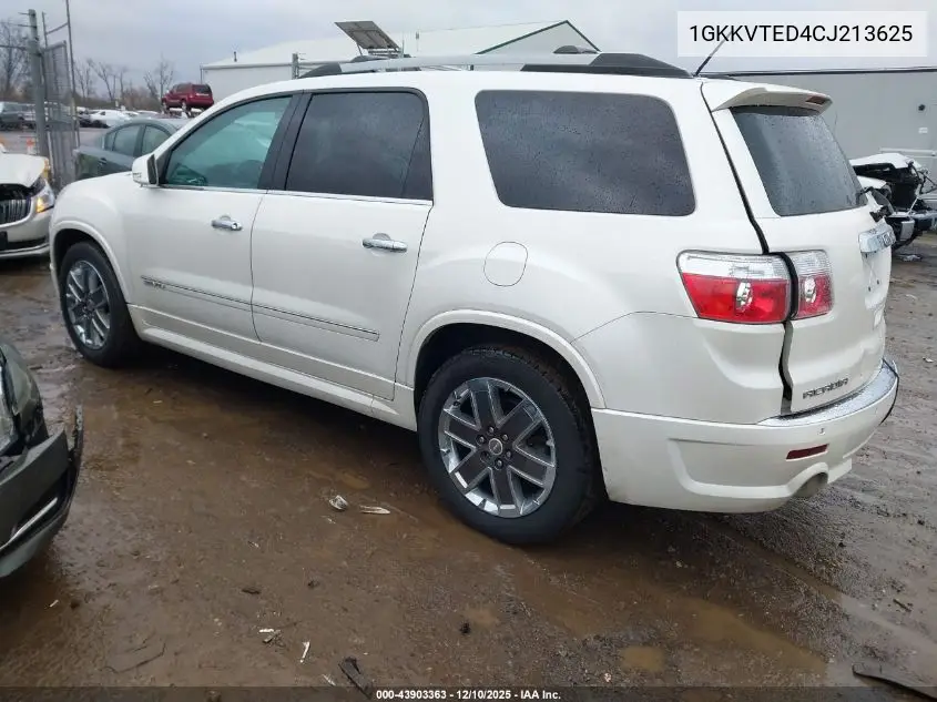 1GKKVTED4CJ213625 2012 GMC Acadia Denali