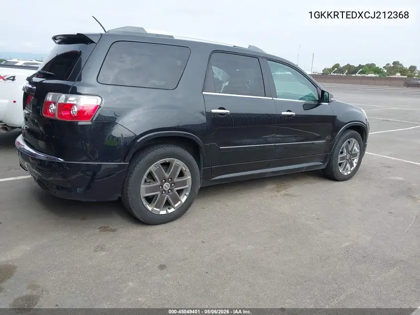 1GKKRTEDXCJ212368 2012 GMC Acadia Denali