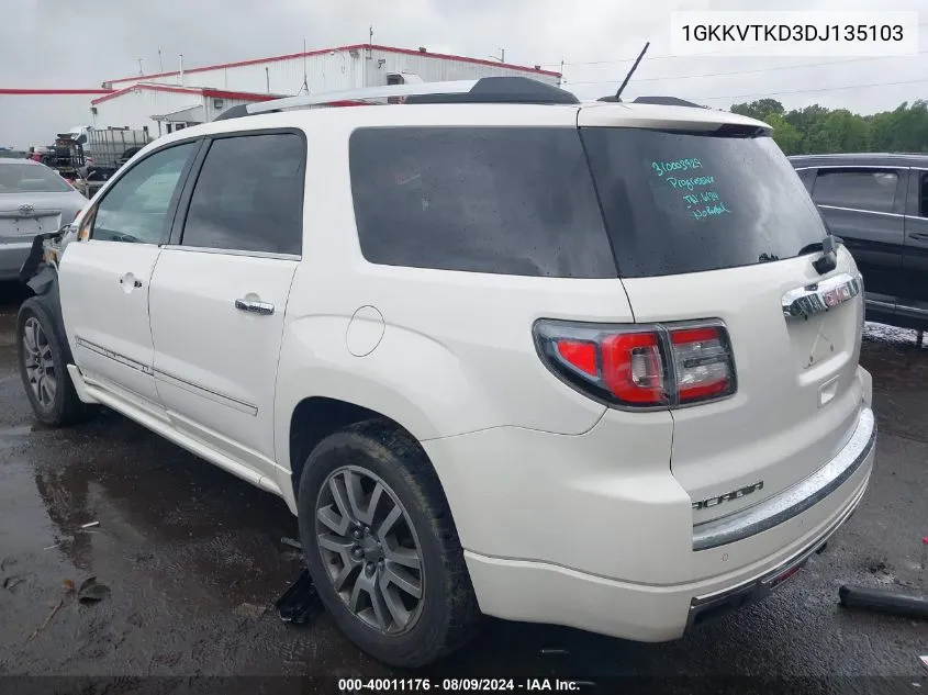 1GKKVTKD3DJ135103 2013 GMC Acadia Denali