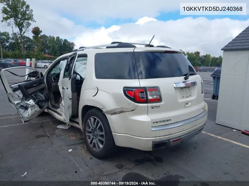 1GKKVTKD5DJ240368 2013 GMC Acadia Denali