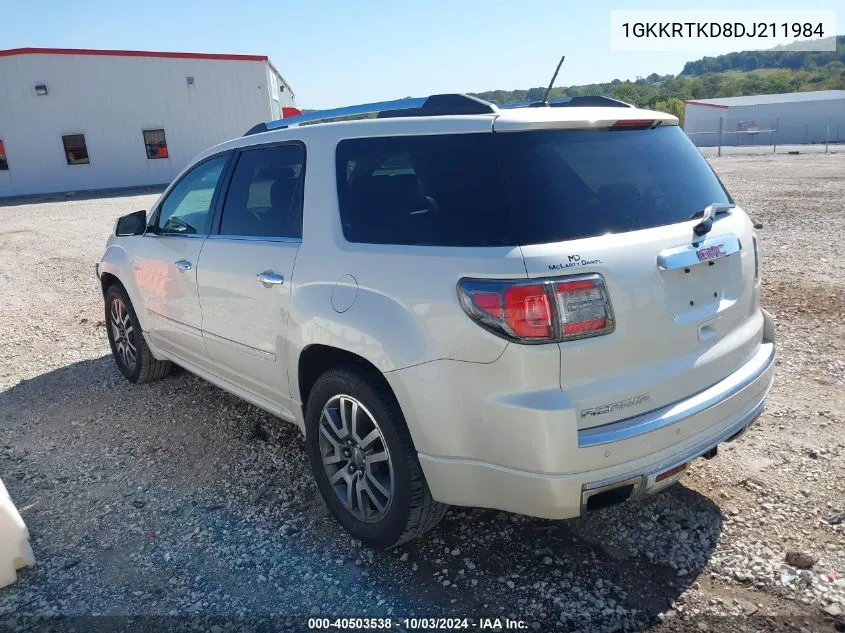 1GKKRTKD8DJ211984 2013 GMC Acadia Denali