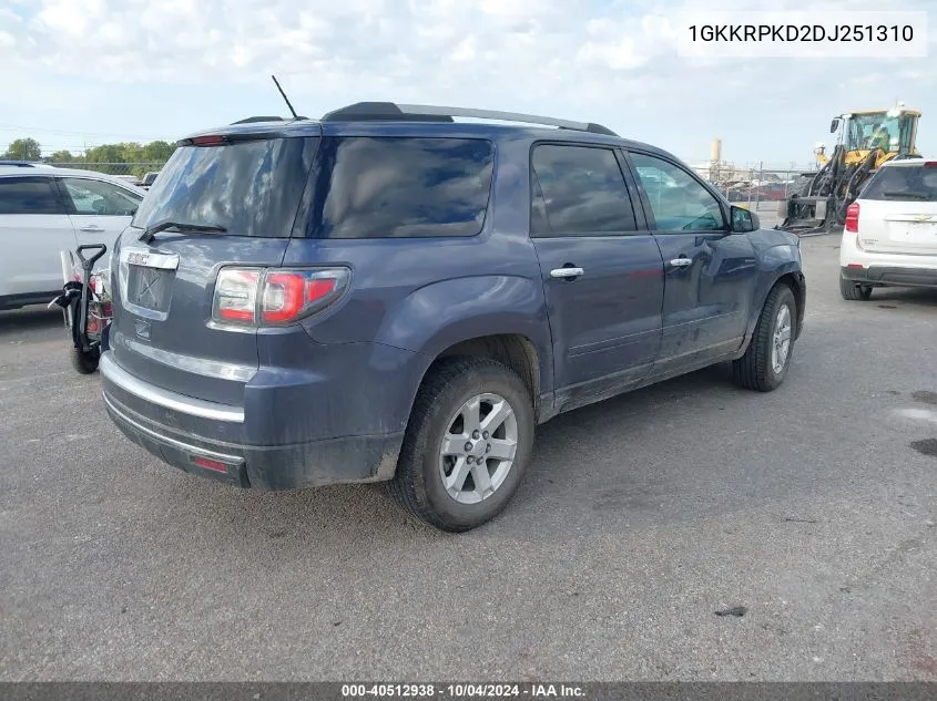 1GKKRPKD2DJ251310 2013 GMC Acadia Sle-2