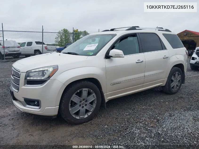 1GKKRTKD7EJ265116 2014 GMC Acadia Denali