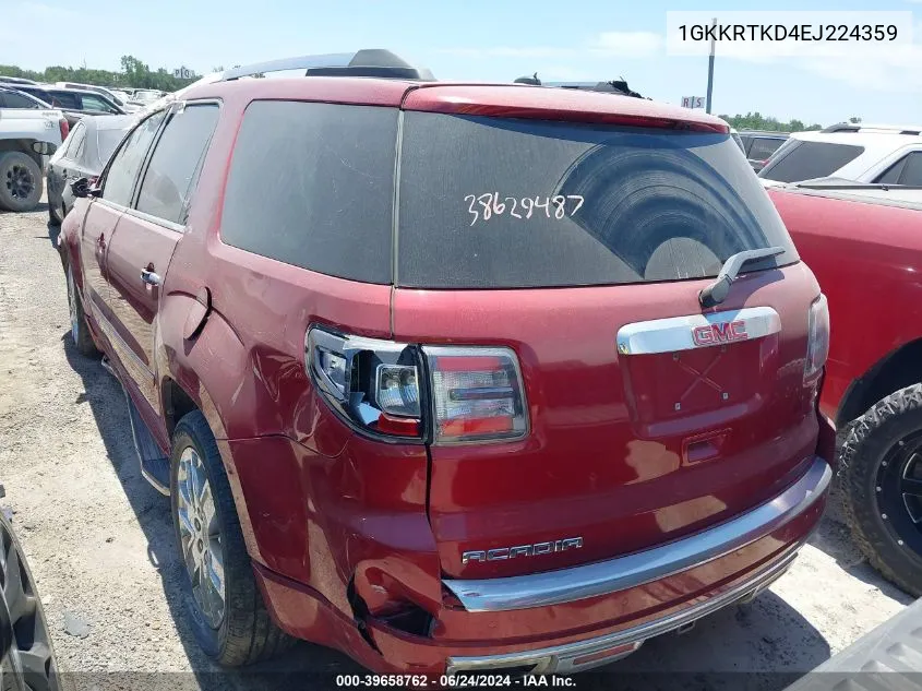 1GKKRTKD4EJ224359 2014 GMC Acadia Denali