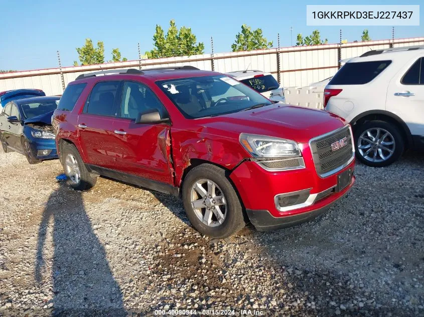 1GKKRPKD3EJ227437 2014 GMC Acadia Sle-2