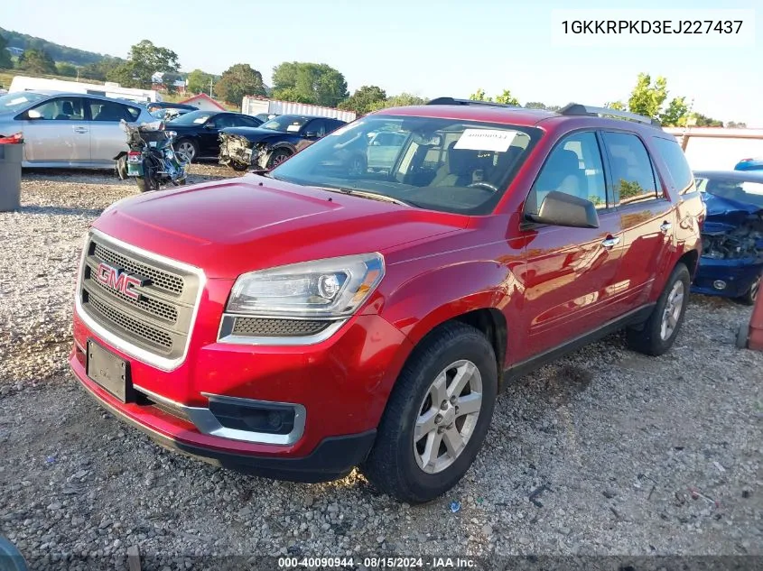 1GKKRPKD3EJ227437 2014 GMC Acadia Sle-2