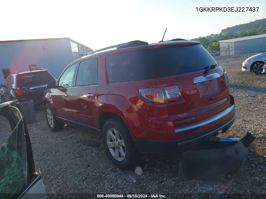 1GKKRPKD3EJ227437 2014 GMC Acadia Sle-2