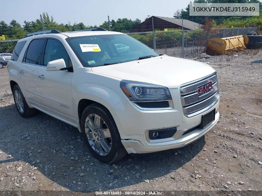 1GKKVTKD4EJ315949 2014 GMC Acadia Denali