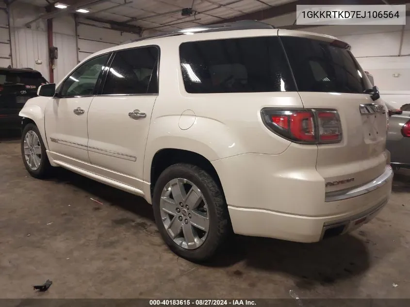 1GKKRTKD7EJ106564 2014 GMC Acadia Denali