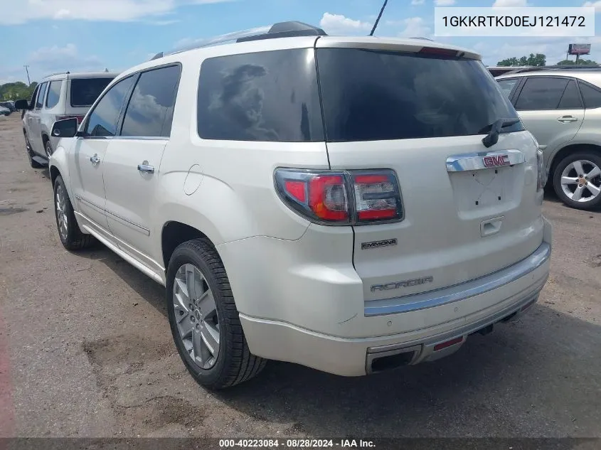 1GKKRTKD0EJ121472 2014 GMC Acadia Denali