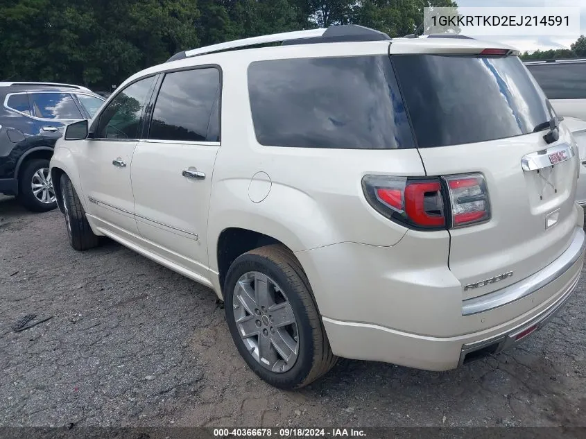 1GKKRTKD2EJ214591 2014 GMC Acadia Denali