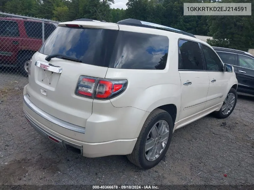 1GKKRTKD2EJ214591 2014 GMC Acadia Denali