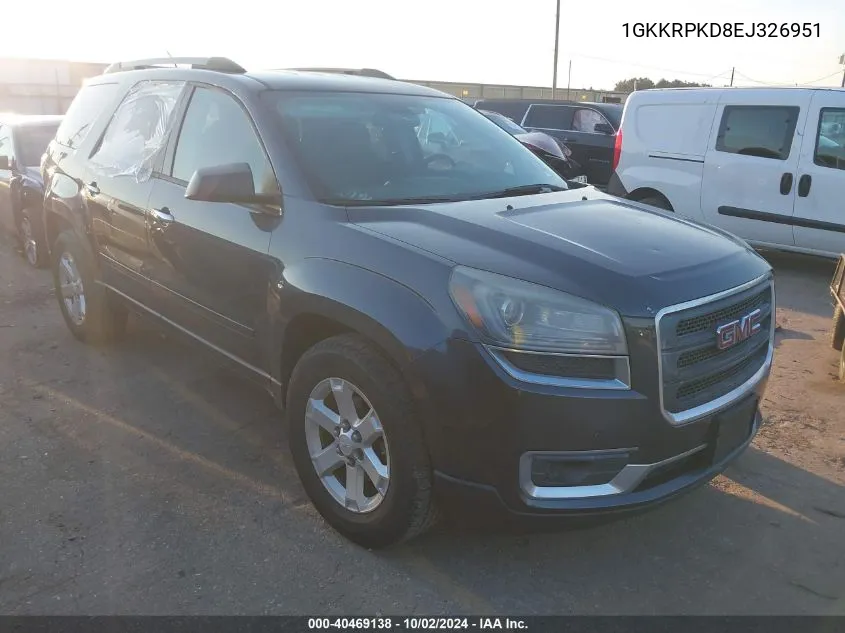 1GKKRPKD8EJ326951 2014 GMC Acadia Sle-2