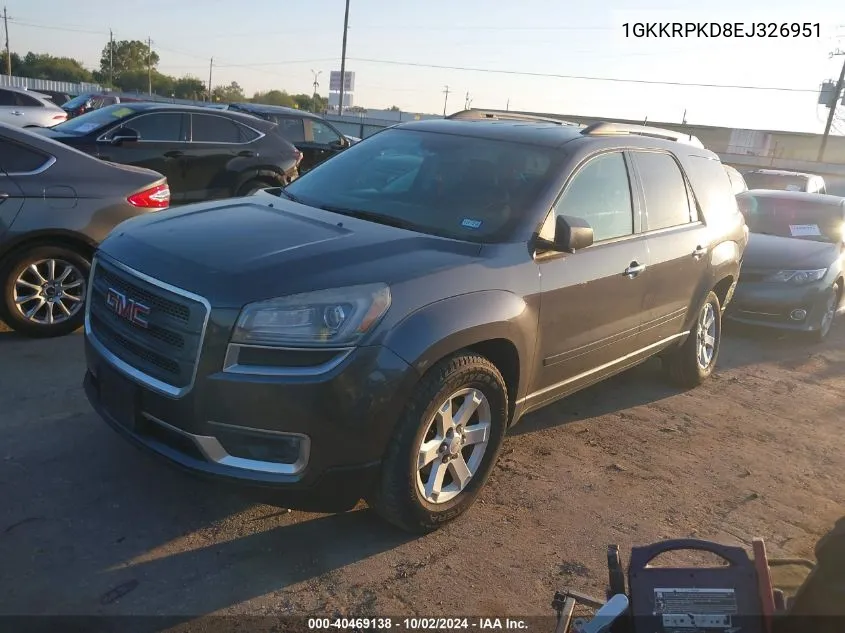 1GKKRPKD8EJ326951 2014 GMC Acadia Sle-2