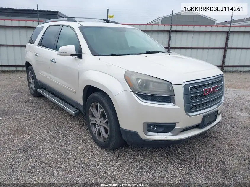 1GKKRRKD3EJ114261 2014 GMC Acadia Slt-1