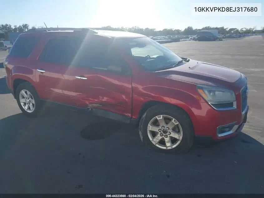 1GKKVPKD8EJ317680 2014 GMC Acadia Sle-2